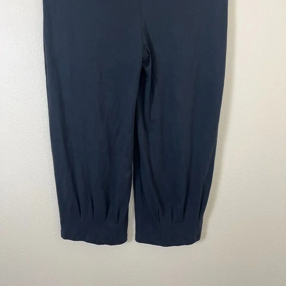 PLANET by Lauren G Women Size 3 Black Pleat Pima Cotton Barrel Jersey Knit Pant